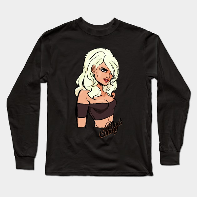 Black Canary Long Sleeve T-Shirt by JamesCMarshall